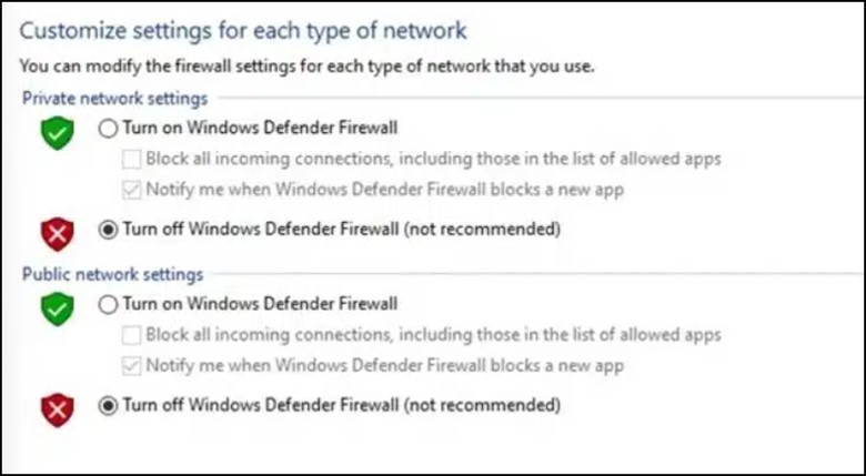 private-and-public-network-settings
