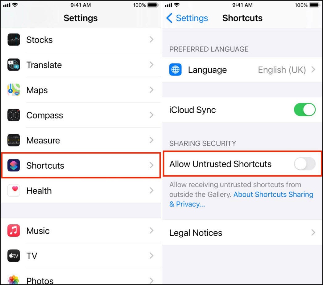 allow-untrusted-shortcuts